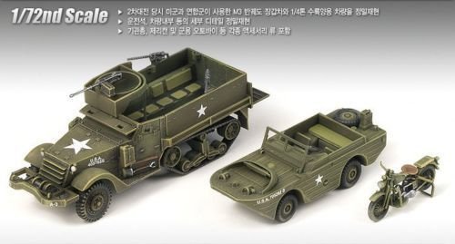 Academy 13408 M3 HALF TRACK &amp;amp; 1/4ton AMPHIBIAN VEHICLE 1/72 – zdjęcie 2