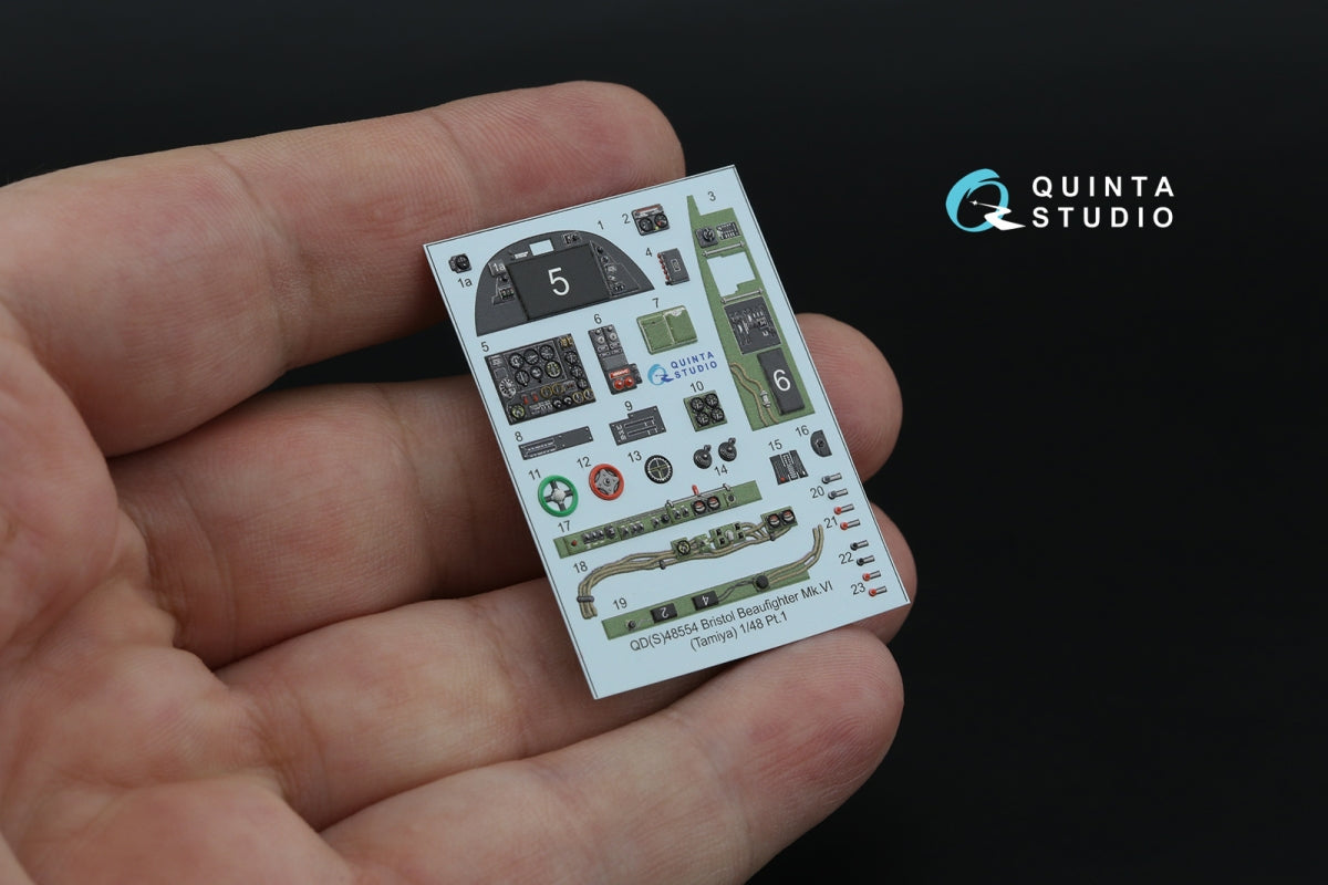 Quinta Studio QD+48554 Bristol Beaufighter Mk.VI 3D-Printed &amp;amp; coloured Interior on decal paper (Tamiya) (with 3D-printed resin parts) 1/48 – zdjęcie 5