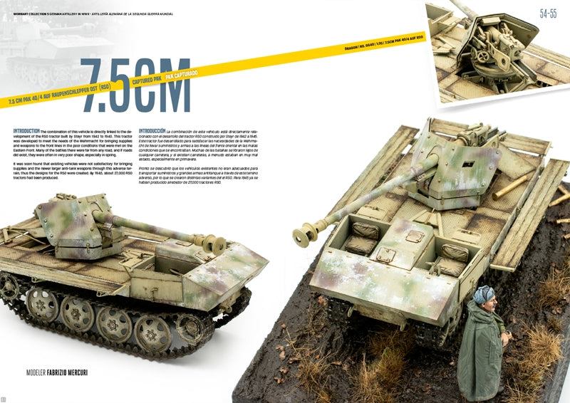 AK Interactive AK4907 WORN ART COLLECTION ISSUE 05 – GERMAN ARTILLERY - Bilingual English/Spanish – zdjęcie 4