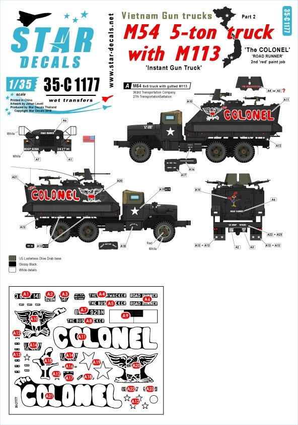 Star Decals 35-C1177 Vietnam Gun Trucks 2 1/35