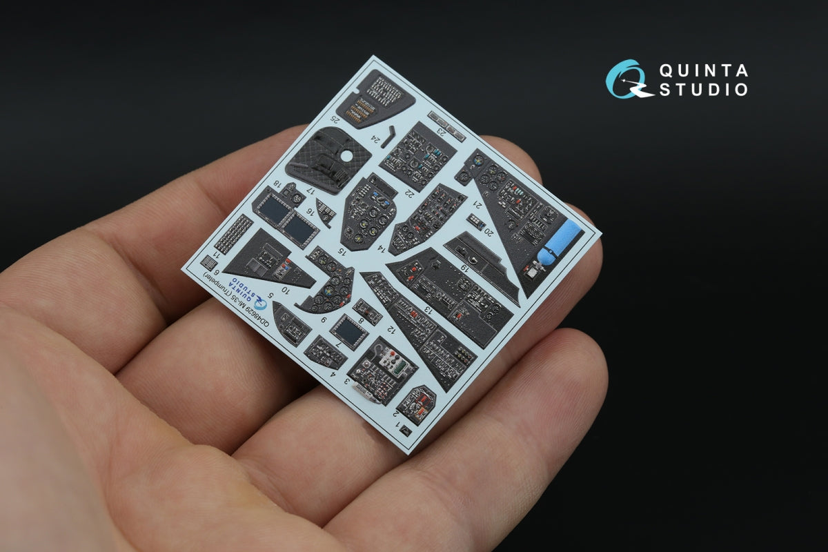 Quinta Studio QDS-48629 Mi-35 3D-Printed &amp; coloured Interior on decal paper (Trumpeter) (Small version) 1/48