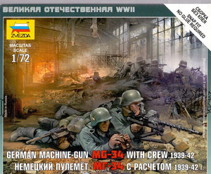 Zvezda 6106 GERMAN MACHINEGUN MG-34 WITH CREW 1939-42 1/72