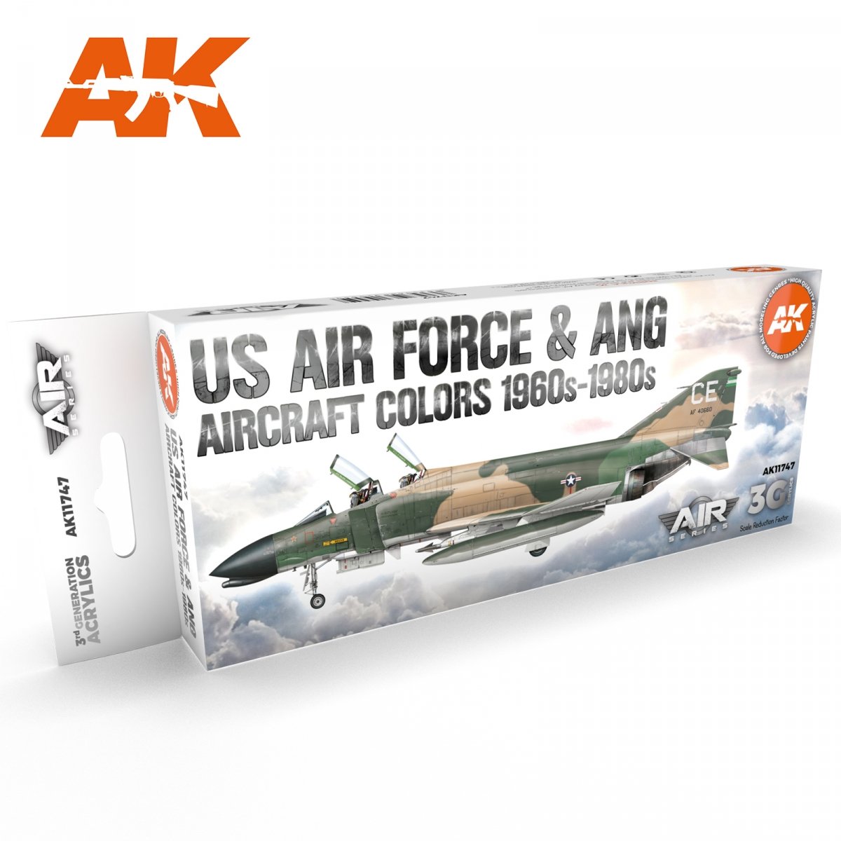 AK Interactive AK11747 US AIR FORCE &amp;amp; ANG AIRCRAFT COLORS 1960S-1980S 8x17 ml