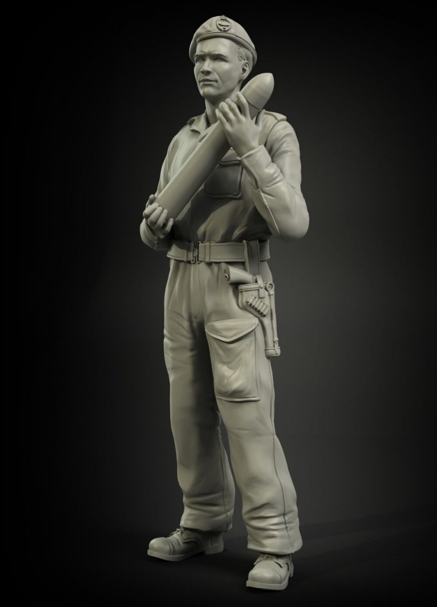 Panzer Art FI35-051 British RAC North Africa loading 75mm ammo soldier No.1 1/35 – zdjęcie 3