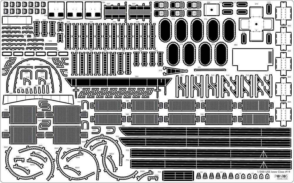 Pontos 23005F1 USS BB-61 Iowa 1944 Detail Up Set (20B Deck Blue stained wooden deck) 1/200 – zdjęcie 17