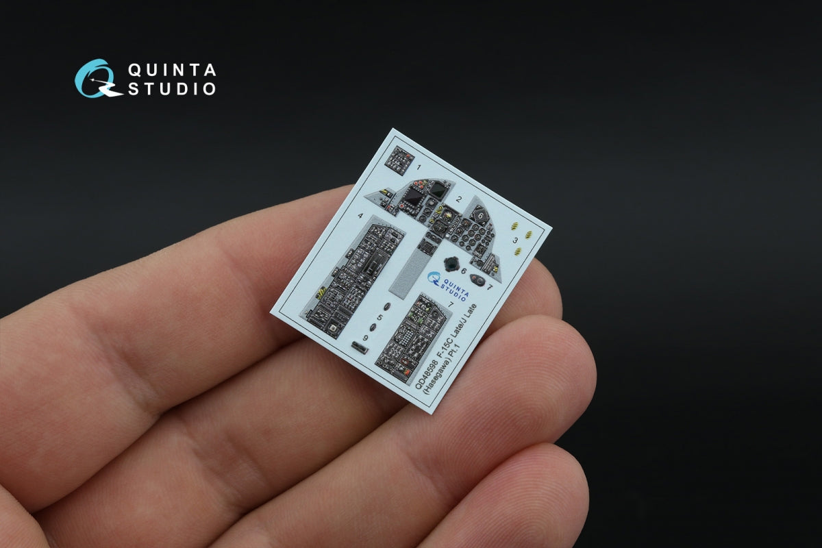 Quinta Studio QD48598 F-15A/F-15C Early/F-15J Early 3D-Printed &amp;amp; colored Interior on decal paper (Hasegawa) 1/48 – image 12