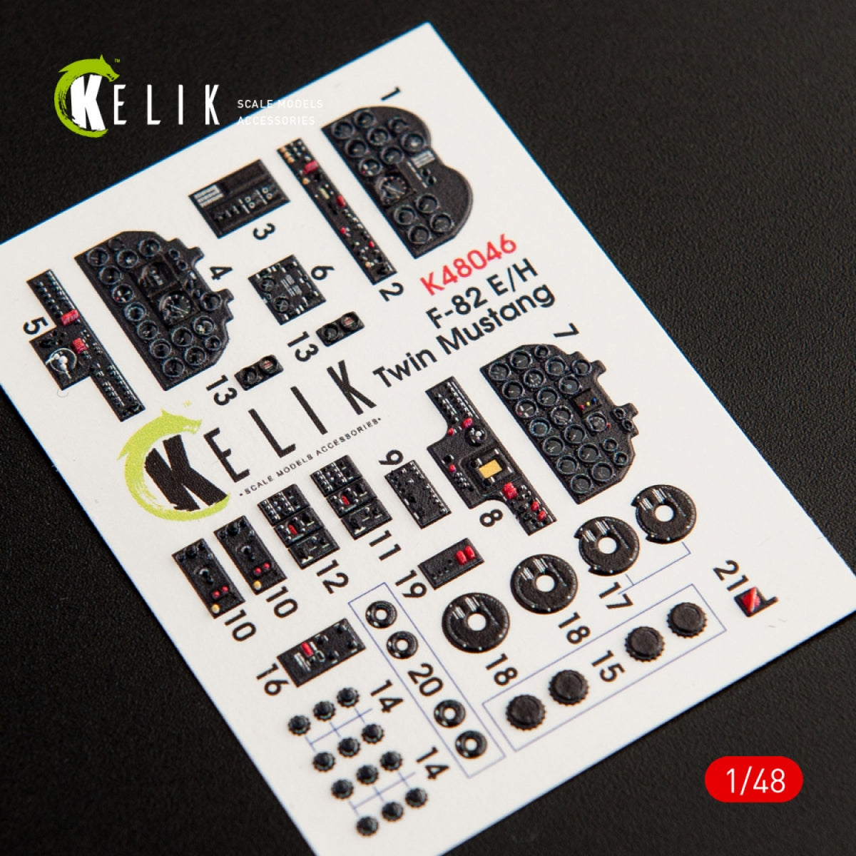 KELIK K48046 F-82 E/H TWIN MUSTANG INTERIOR 3D DECALS FOR MODELSVIT 1/48 – zdjęcie 2