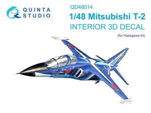 Quinta Studio QD48014 Mitsubishi T-2 3D-Printed colored Interior on decal paper (Hasegawa) 1/48
