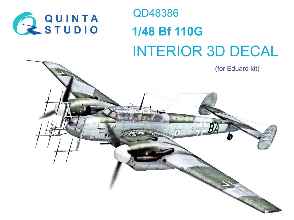 Quinta Studio QD48386 BF 110G 3D-Printed &amp;amp; coloured Interior on decal paper (Eduard) 1/48