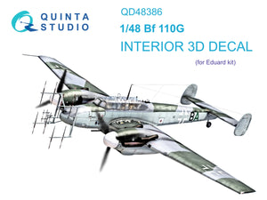 Quinta Studio QD48386 BF 110G 3D-Printed &amp;amp; coloured Interior on decal paper (Eduard) 1/48