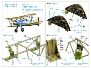 Quinta Studio QD32161 PT-13 Kaydet 3D-Printed &amp;amp; colored Interior on decal paper (Roden) 1/32 – image 2