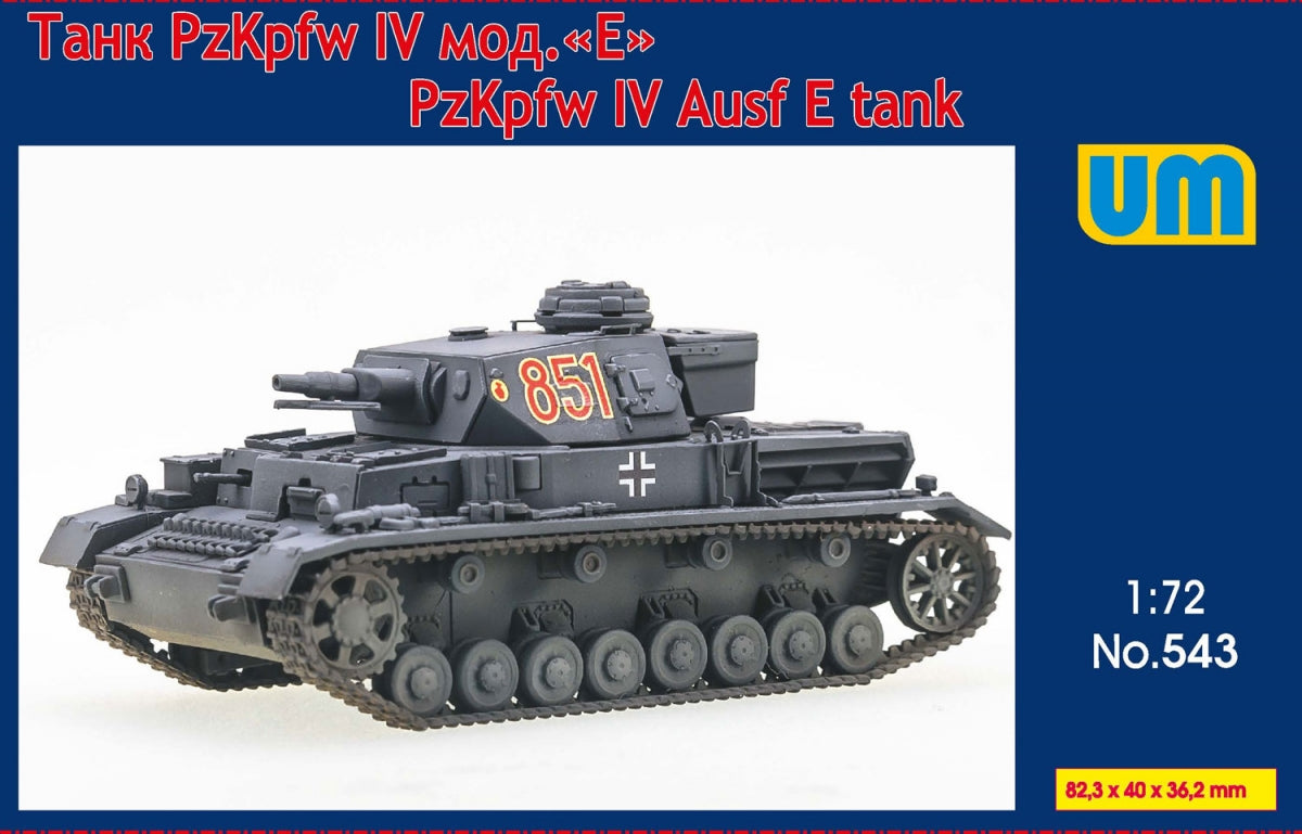 Unimodels 543 PzKpfw IV Ausf E Tank 1/72