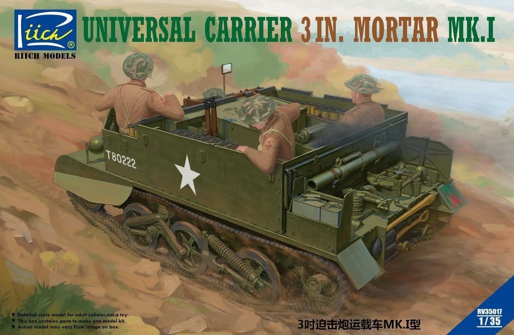 Riich Models RV35017 Universal Carrier 3 inch mortar Mk. And 1/35