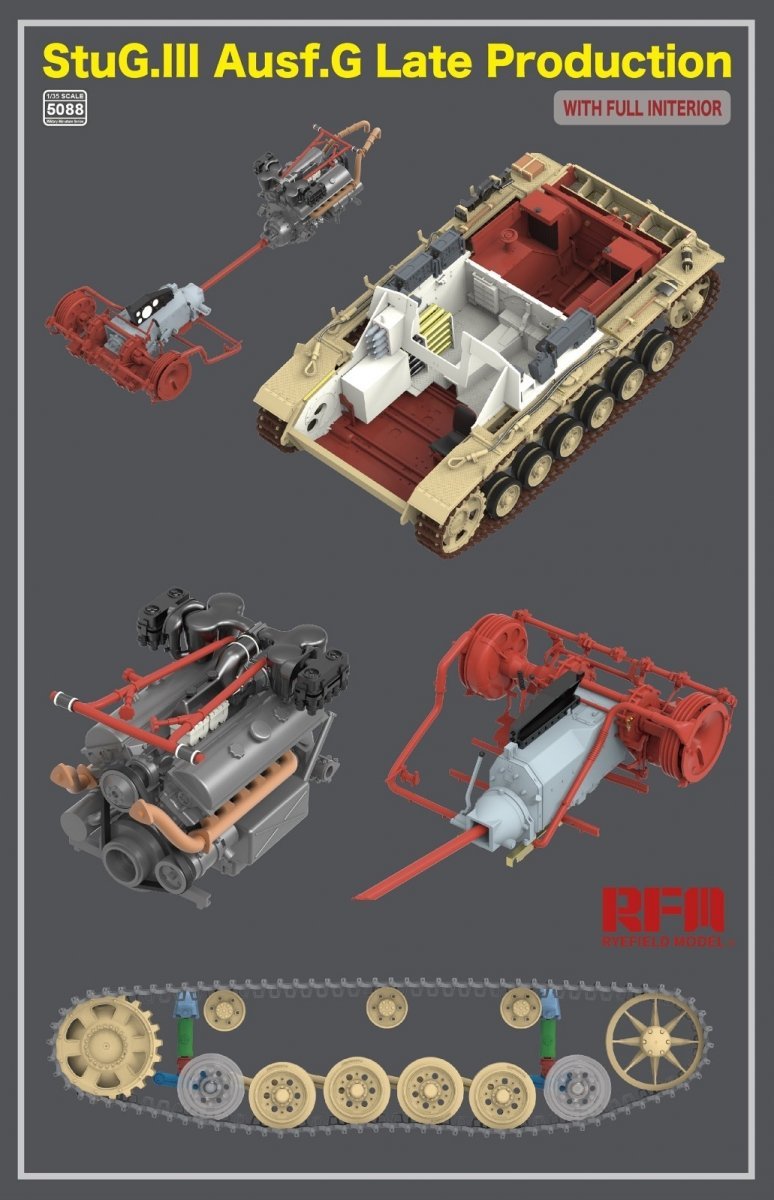Rye Field Model 5088 StuG.III Ausf.G Late Production with full interior 1/35 – zdjęcie 3