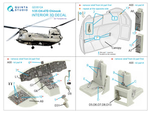 Quinta Studio QD35124 CH-47D 3D-Printed coloured Interior on decal paper (Trumpeter) 1/35 – zdjęcie 2