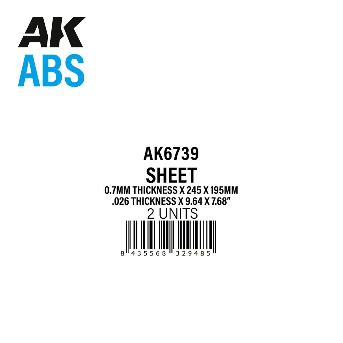 AK Interactive AK6739, plaque ABS de 0,7 mm d&amp;#39;épaisseur x 245 x 195 mm, 2 unités par sachet. – image 2