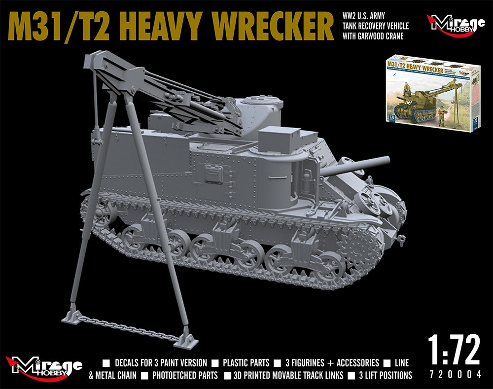 Mirage Hobby 720004 M31/T2 Heavy Wrecker WW2 US. Army 1/72 – zdjęcie 2