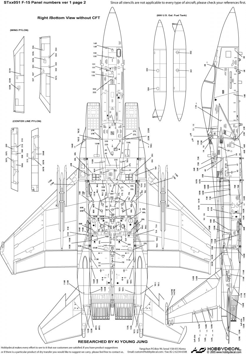 HobbyDecal ST32051V1 F-15 Panel numbers ver 1 1/32 – image 3