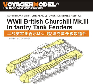 Voyager Model PE35172 WWII British Churchill Mk.III Infantry Tank Fenders for AFV CLUB 35153 1/35