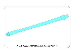 Aber 72L-45 Barrel 100 mm D-10T for T-54/55 / ​​Russian 100 mm D-10T tank barrel for T-54/55 1/72 – image 4