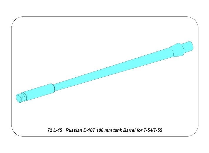 Aber 72L-45 Barrel 100 mm D-10T for T-54/55 / ​​Russian 100 mm D-10T tank barrel for T-54/55 1/72 – image 4