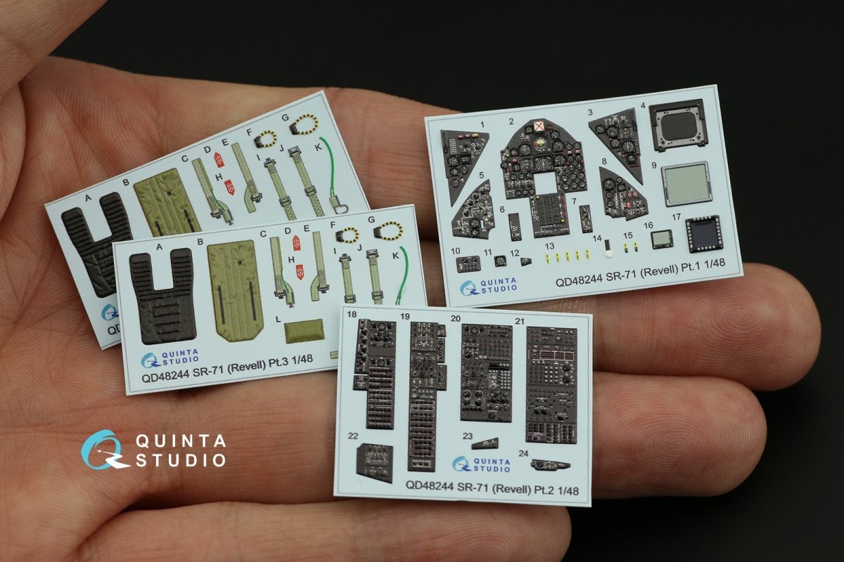 Quinta Studio QD48244 SR-71A 3D-Printed &amp;amp; colored Interior on decal paper (Revell) 1/48 – image 9