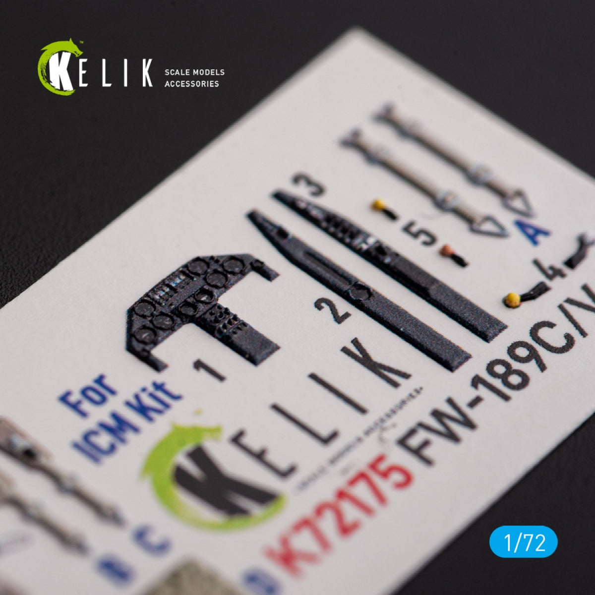 KELIK K72175 FW-189C/V-6 - interior 3D decals for ICM kit 1/72