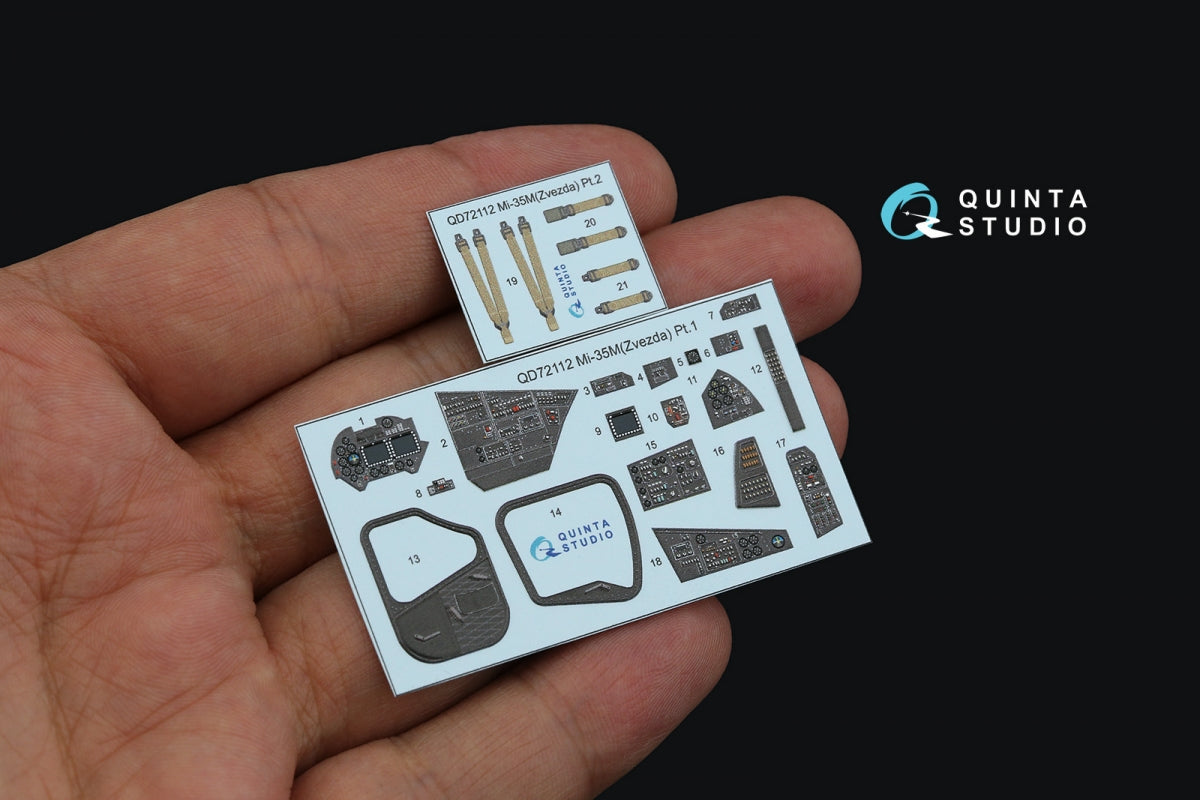 Quinta Studio QD72112 Mi-35M 3D-Printed coloured Interior on decal paper (Zvezda) 1/72 – zdjęcie 4