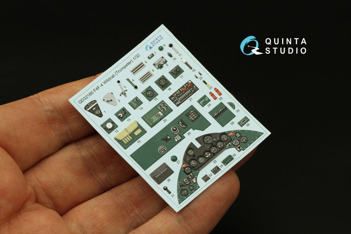 Quinta Studio QD32185 F4F-4 Wildcat 3D-Printed coloured Interior on decal paper (Trumpeter) 1/32 – zdjęcie 4