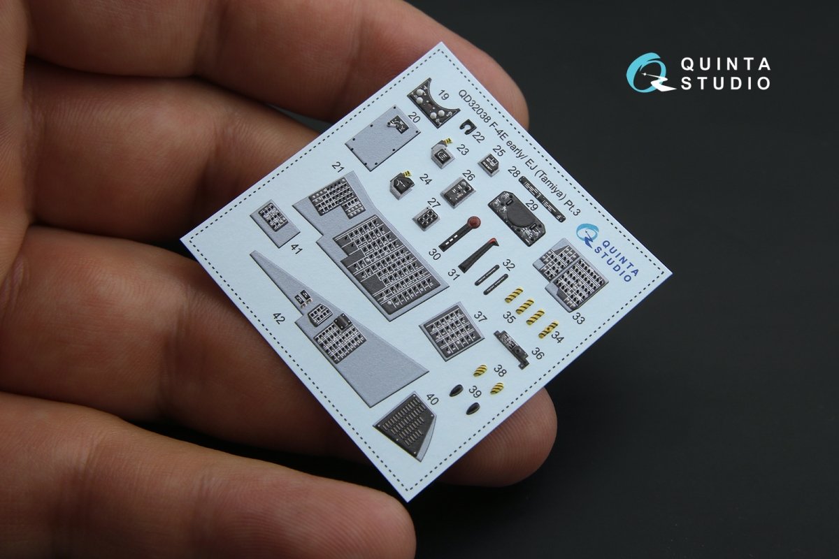 Quinta Studio QD32038 F-4E early/F-4EJ 3D-Printed &amp;amp; coloured Interior on decal paper (for Tamiya kit) 1/32 – zdjęcie 3