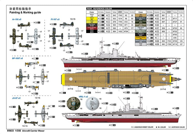 Trumpeter 05633 Aircraft Carrier Weser 1/350 – image 4