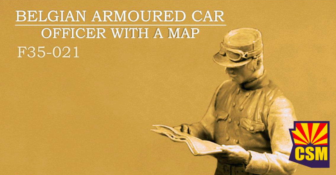 Copper State Models F35-021 Belgian Armored car officer with a map 1/35