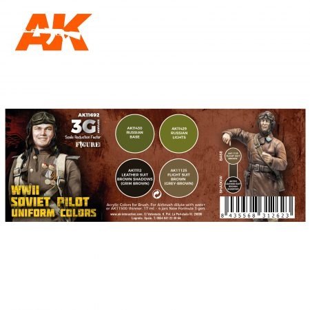 AK Interactive AK11692 WWII SOVIET PILOT UNIFORM COLORS 4x17 ml – zdjęcie 2