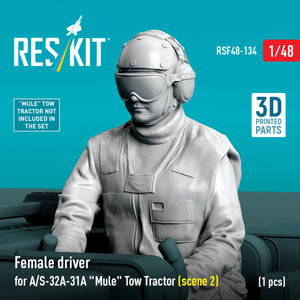 RESKIT RSF48-0134 Female driver for A/S-32A-31A "Mule" Tow Tractor (scene 2) (1 pcs) (3D Printed) 1/48
