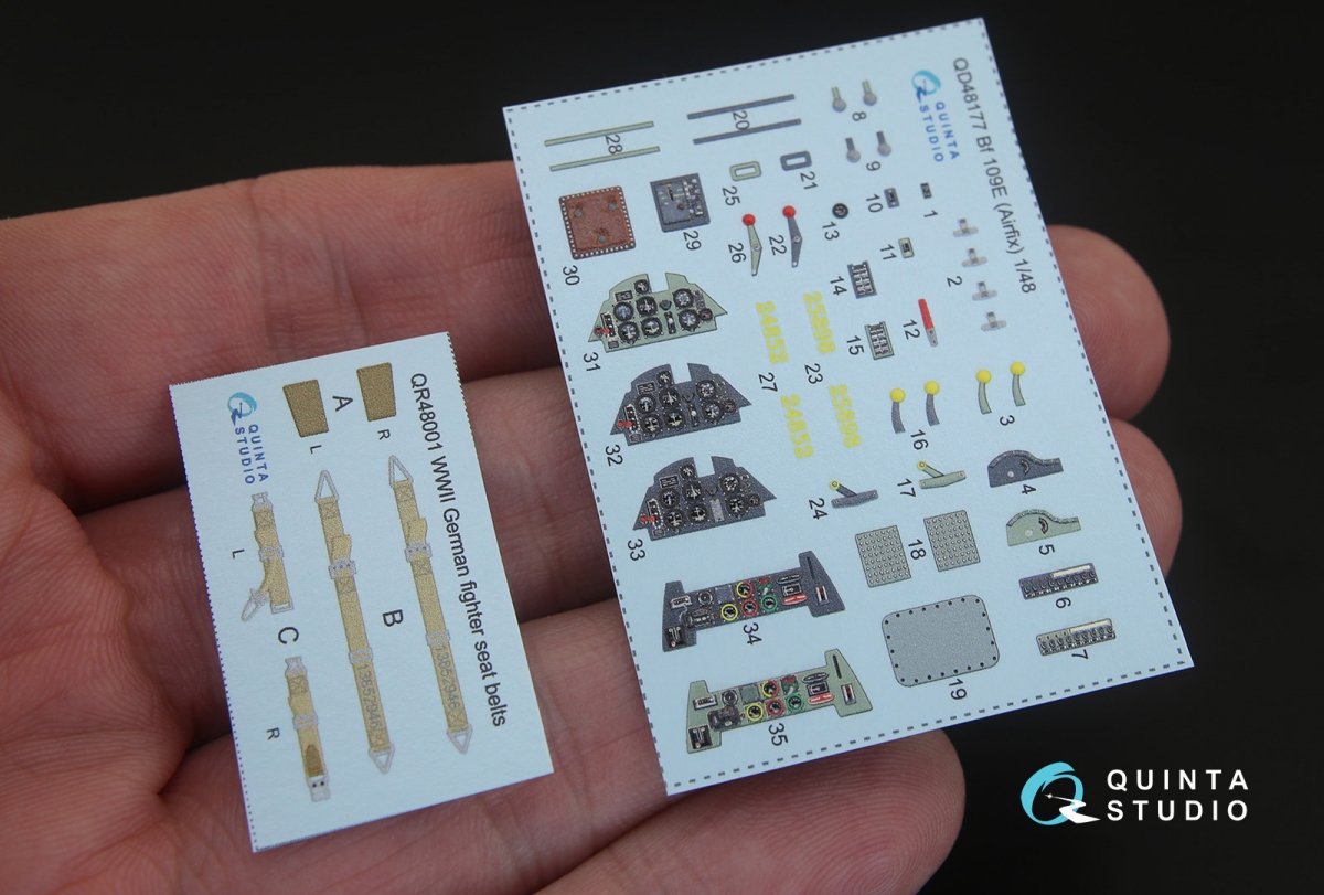 Quinta Studio QD48177 Bf 109E 3D-Printed &amp;amp; coloured Interior on decal paper (for Airfix kit) 1/48 – zdjęcie 9