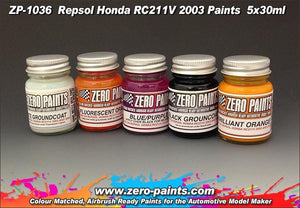 Zero Paints ZP-1036 Repsol Honda RC211V 2003 Paint Set 5x30ml – image 2