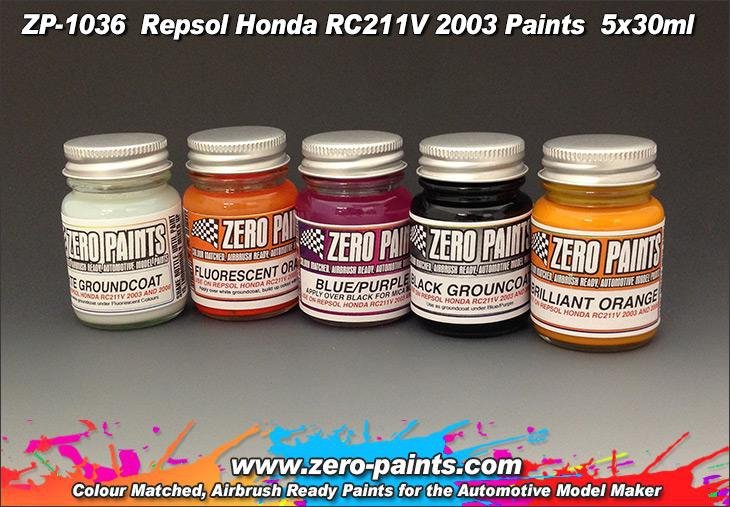 Zero Paints ZP-1036 Repsol Honda RC211V 2003 Paint Set 5x30ml – image 2