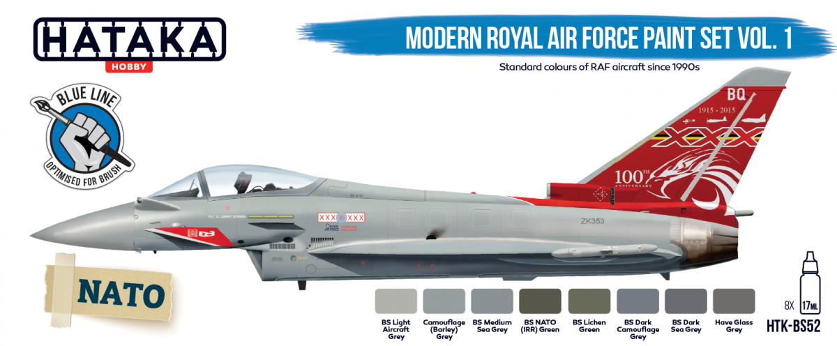 Hataka HTK-BS52 BLUE LINE – Modern Royal Air Force paint set vol. 1 8x17ml – zdjęcie 2