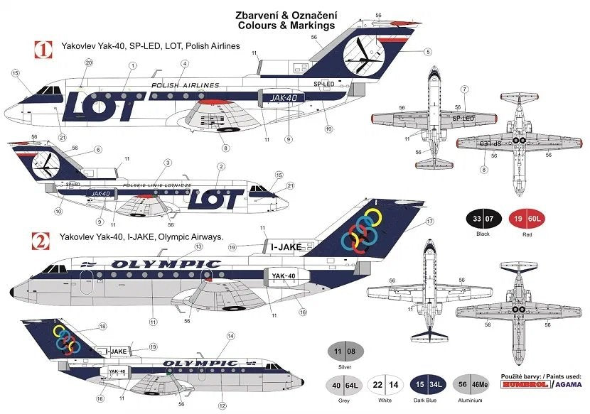 AZ Model AZ14422 Jak-40 LOT/Olympic 1/144 – zdjęcie 2