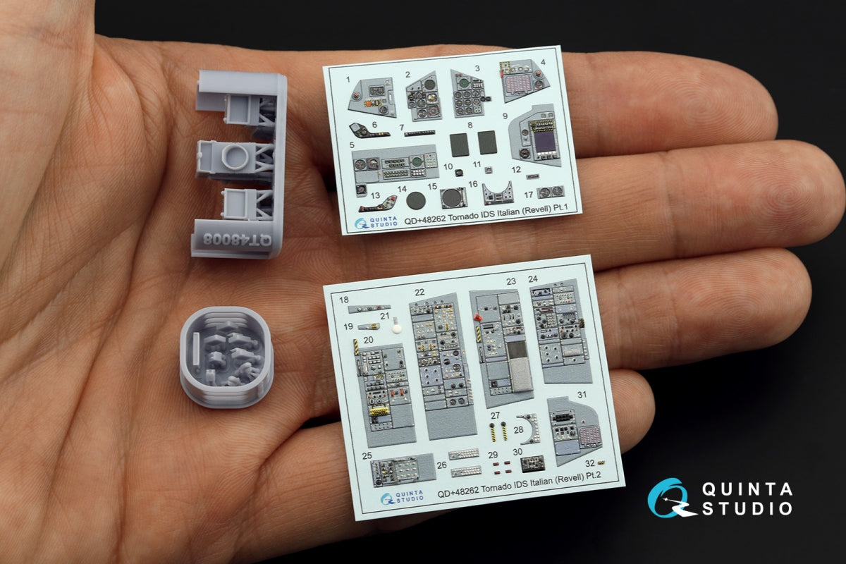 Quinta Studio QDS+48262 Tornado IDS Italian 3D-Printed coloured Interior on decal paper (Revell) (small version) (with 3D-printed resin parts) 1/48 – imagen 3