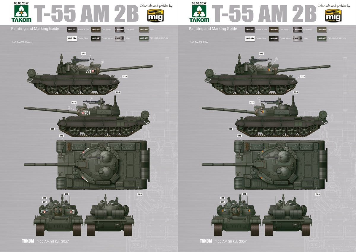 Hobby 2000 35002 T-55AM2B &amp;quot;Kladivo&amp;quot; (w/bonus 4 painting and marking ) 1/35 – zdjęcie 4