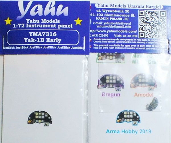 Yahu YMA7316 Yakovlev Yak-1B (première production) pour Arma Hobby 1/72