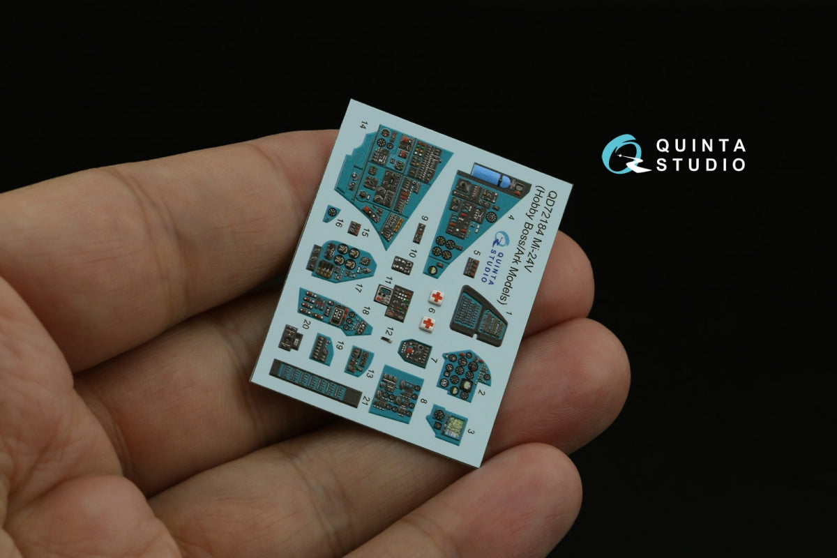 Quinta Studio QD+72184 Mi-24V 3D-Printed &amp;amp; coloured Interior on decal paper (Hobby Boss/ARK Models) (with 3D-printed resin parts) 1/72 – zdjęcie 4