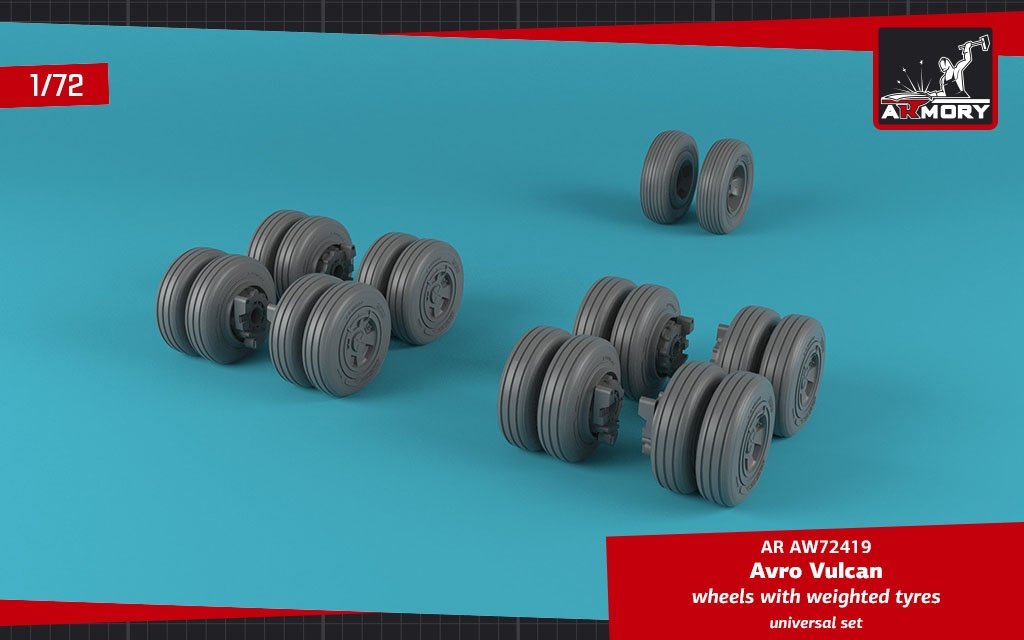 Armory Models AW72419 AVRO Vulcan wheels w/ weighted tires 1/72 – zdjęcie 4