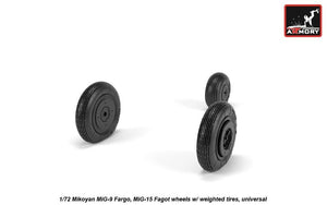 Armory Models AW72053 Mikoyan MiG-9 Fargo / MiG-15 Fagot (early) wheels w/ weighted tires 1/72 – image 4
