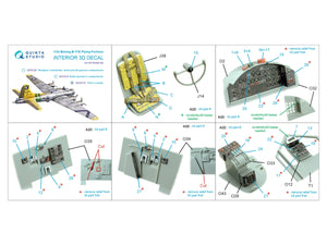 Quinta Studio QD32218 Boeing B-17G Navigator, bombardier, waist and tail gunners compartments. 3D-Printed coloured Interior (HK models) 1/32 – zdjęcie 2