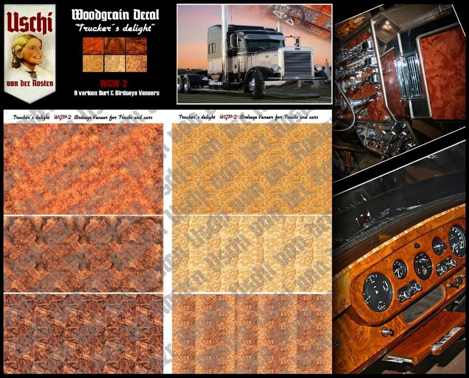 Uschi 1009 Trucker&amp;#39;s delight Interior Wood Grain Decals – zdjęcie 2