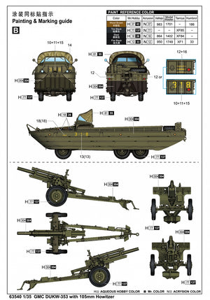 I Love Kit 63540 GMC DUKW-353 with 105mm Howitzer 1/35 – immagine 6