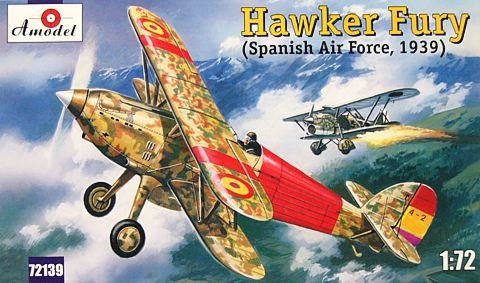 A-Model 72139 British Biplane Hawker Fury Spanish Republican Air Force 1939 1/72