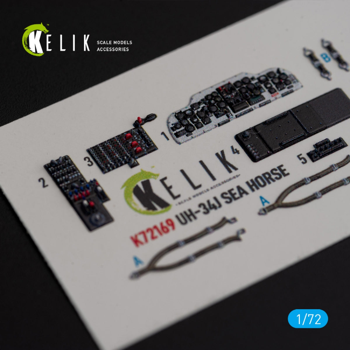 Kelik K72169 UH-34J SEA HORSE - interior 3D decals for Italeri kit 1/72